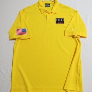 Sz L Yellow AUDI Nike Dri-Fit Men's db #280 Golf Polo Shirt